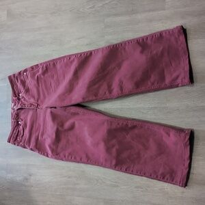 RFM Los Angeles Burgundy/Dark Pink Garment Died Wide Leg Jeans Size 30